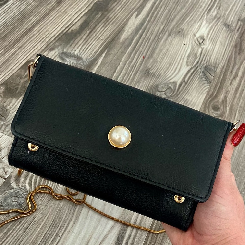 Black Evening Clutch (Chain Included)